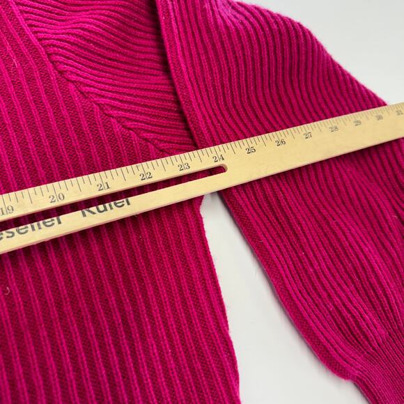 Diane Von Furstenberg Sweater Womens Large Pink Turtleneck Ribbed Knit Vintage - Picture 7 of 7